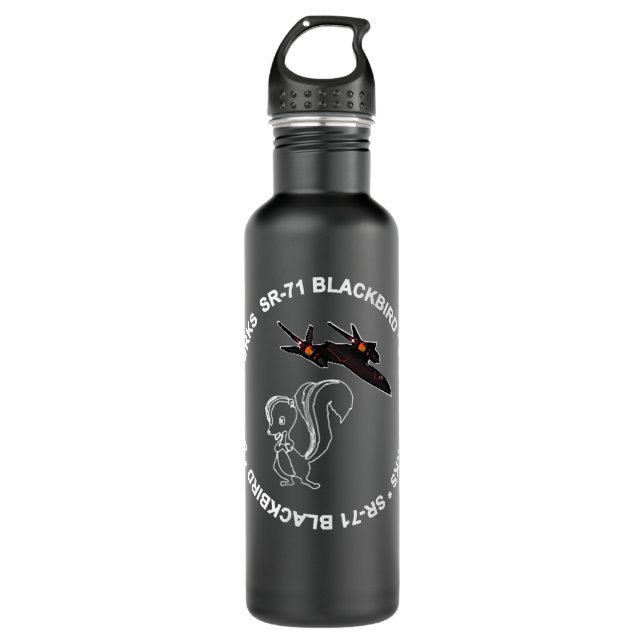SR-71 Blackbird-Skunk Works Stainless Steel Water Bottle (Front)