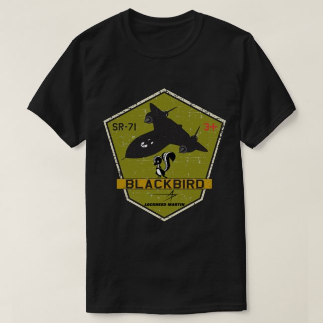 SR-71 Blackbird Skunkworks - Grunge Style T-Shirt (Design Front)