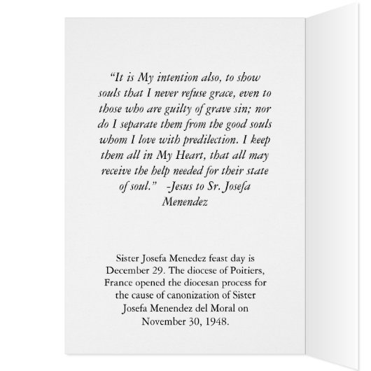 Sr. Josefa Menendez Nun Roses (Inside (Left))