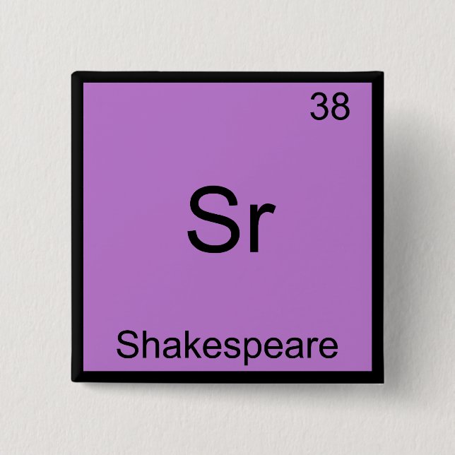Sr - Shakespeare Funny Chemistry Element Symbol Pinback Button (Front)