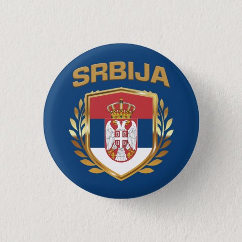Srbija Flag Shield Serbia Button