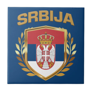 Srbija Flag Shield Serbia Ceramic Tile