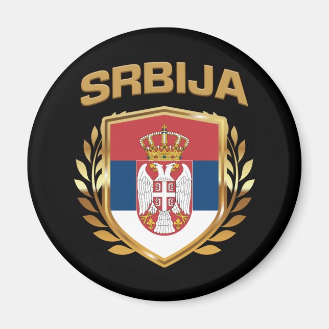 Srbija Flag Shield Serbia Magnet (Front)