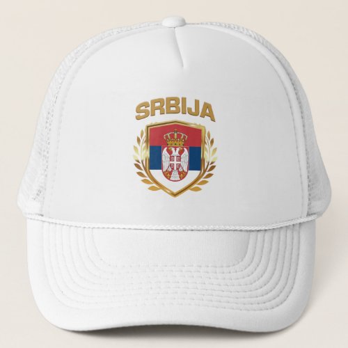 Srbija Flag Shield Serbia Trucker Hat