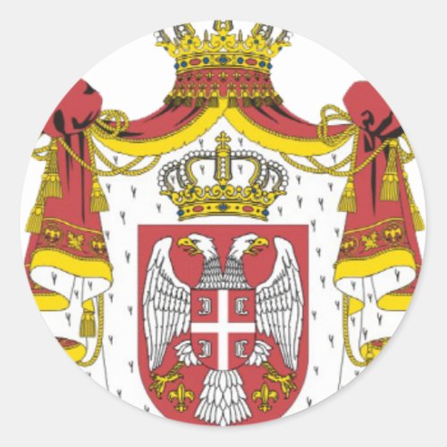 Srbija Grb  Serbian Coat of Arms Classic Round Sticker