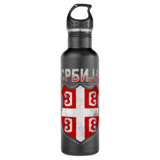 Srbija - Serbia - Serbian Cross  Stainless Steel Water Bottle
