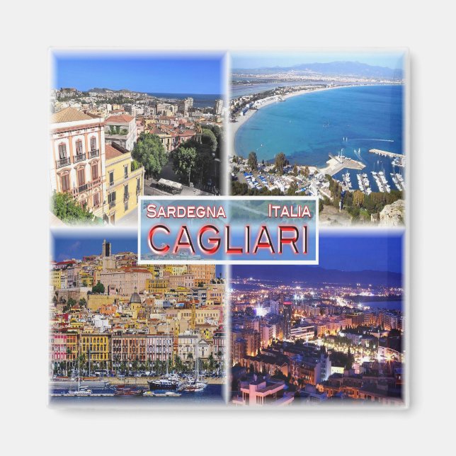 SRD005 CAGLIARI, Sardinia, Mosaic, Fridge Magnet (Front)
