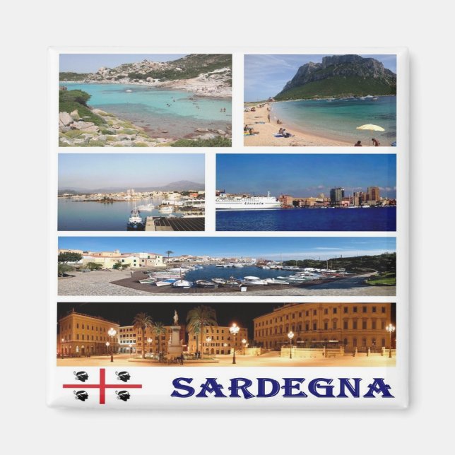 SRD042 SARDINIA, Mosaic, Italy, Fridge Magnet (Front)