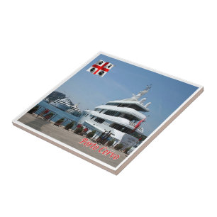 SRD055 PORTO CERVO Port, Sardinia, Italy Ceramic Tile