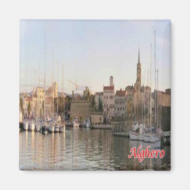 SRD067 ALGHERO, Panorama, Sardinia, Fridge Magnet (Front)