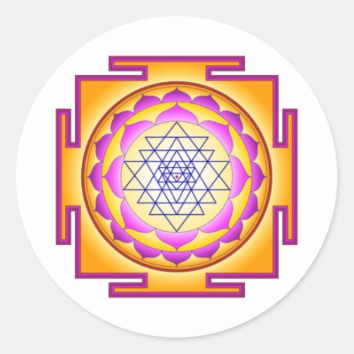 Sri Chakra Goddess Shri Lalitha Tripura Sundari Classic Round Sticker