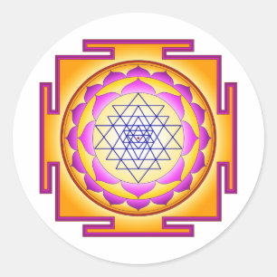 Sri Chakra Goddess Shri Lalitha Tripura Sundari Classic Round Sticker