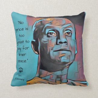 Sri Chinmoy throw pillow