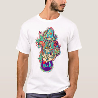 Sri Ganesh Colorful Indian Paisley T-Shirt