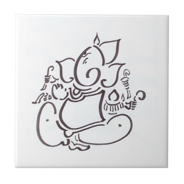 Sri Ganesha Ceramic Tile (Front)