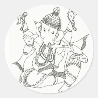 Sri Ganesha Classic Round Sticker