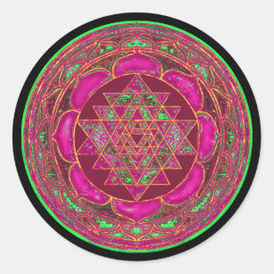 Sri Lakshmi Yantra Mandala Classic Round Sticker