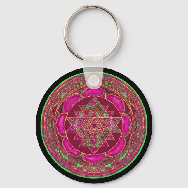 Sri Lakshmi Yantra Mandala Keychain (Front)