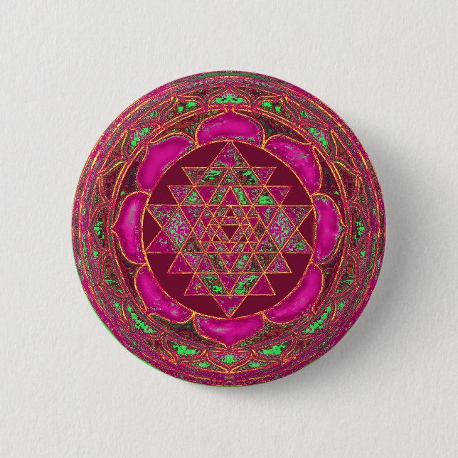 Sri Lakshmi Yantra Mandala Pinback Button (Front)