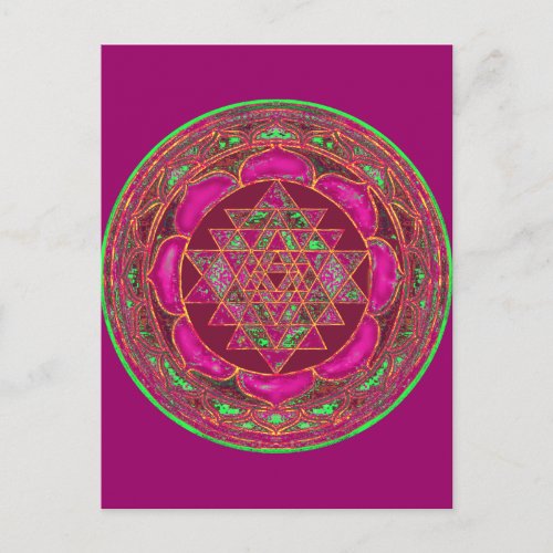Sri Lakshmi Yantra Mandala postcard