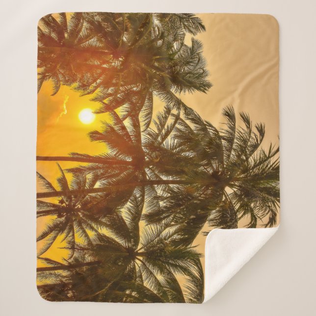 Sri Lanka Beach Sunset View Sherpa Blanket (Front)