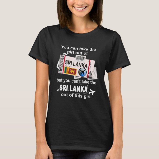 Sri Lanka Boarding Pass  Sri Lanka Girl  Sri Lanka T-Shirt (Front)