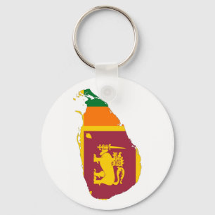 sri lanka country flag map shape silhouette symbol keychain