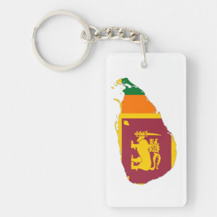 sri lanka country flag map shape silhouette symbol keychain