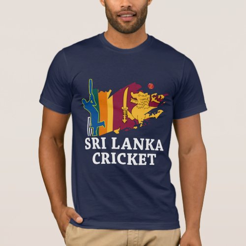 Sri Lanka Cricket Flag Brush Stroke Gift T_Shirt