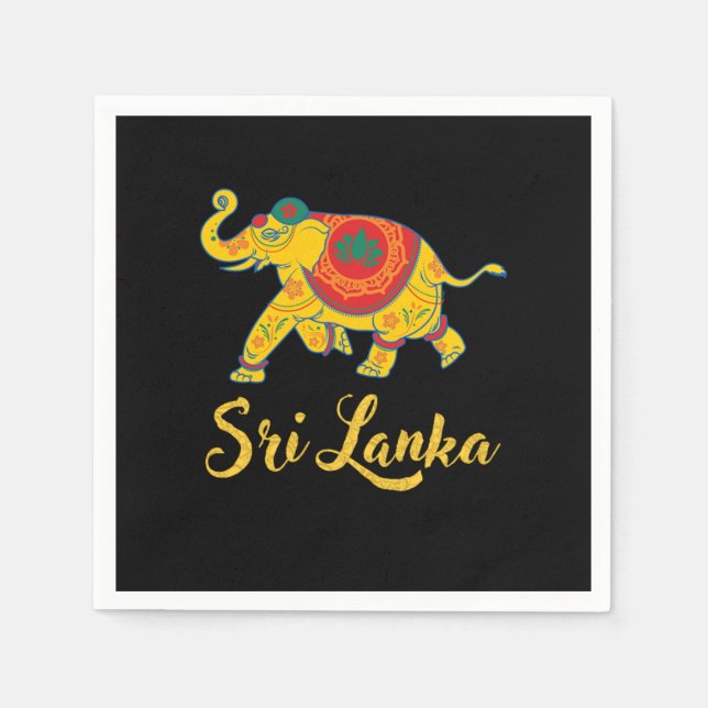 Sri Lanka Elephant India Abstract Gift Napkins (Front)