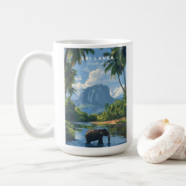 Sri Lanka Elephant Jungle Coffee Mug (With Donut)