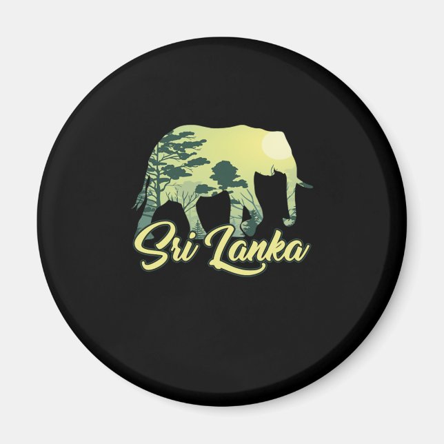 Sri Lanka Elephant Nature Lover Traveler Gift Magnet (Front)