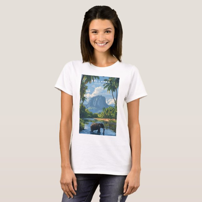 Sri Lanka Elephant River Jungle T-Shirt for Women (Front Full)