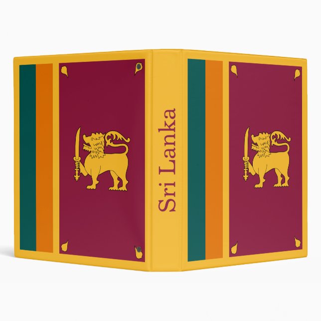 Sri Lanka Flag 3 Ring Binder (Background)