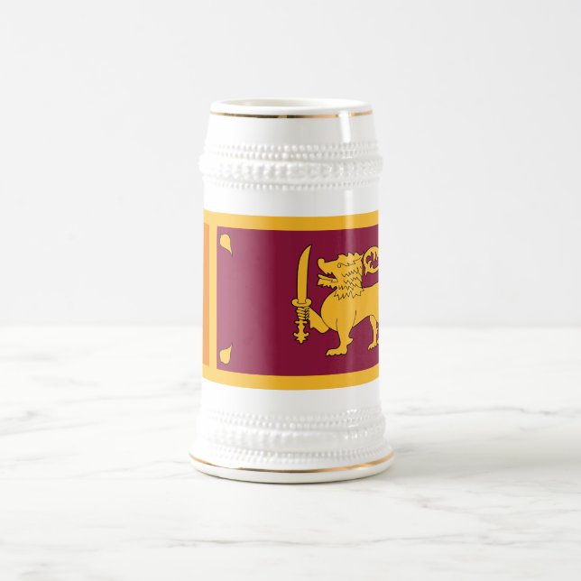 Sri Lanka Flag Beer Stein (Center)