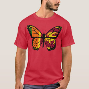 Sri Lanka Flag Butterfly  T-Shirt