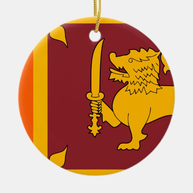 Sri Lanka Flag Ceramic Ornament (Front)