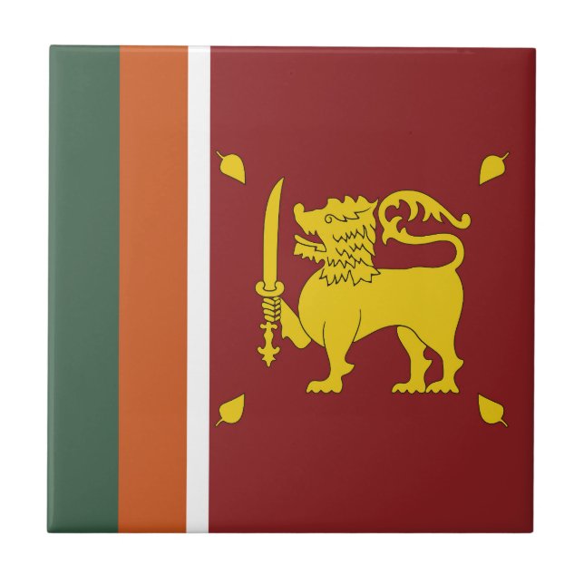 Sri Lanka flag Ceramic Tile (Front)