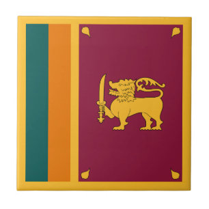 Sri Lanka Flag Ceramic Tile
