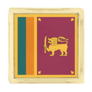 Sri Lanka Flag Gold Finish Lapel Pin