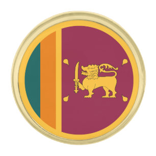 Sri Lanka Flag Gold Finish Lapel Pin