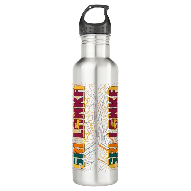 Sri Lanka Flag Gorgeous Patriotic Stainless Steel Water Bottle (Front)