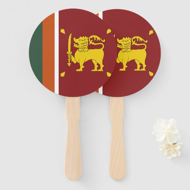 Sri Lanka flag Hand Fan (Front and Back)