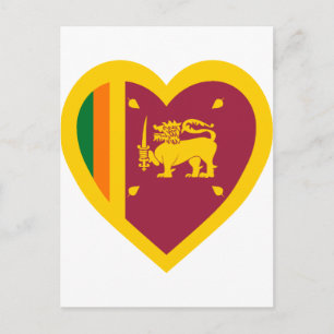 Sri Lanka Flag Heart Postcard