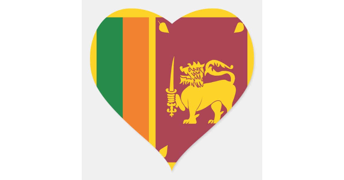 Sri Lanka Flag Heart Sticker | Zazzle