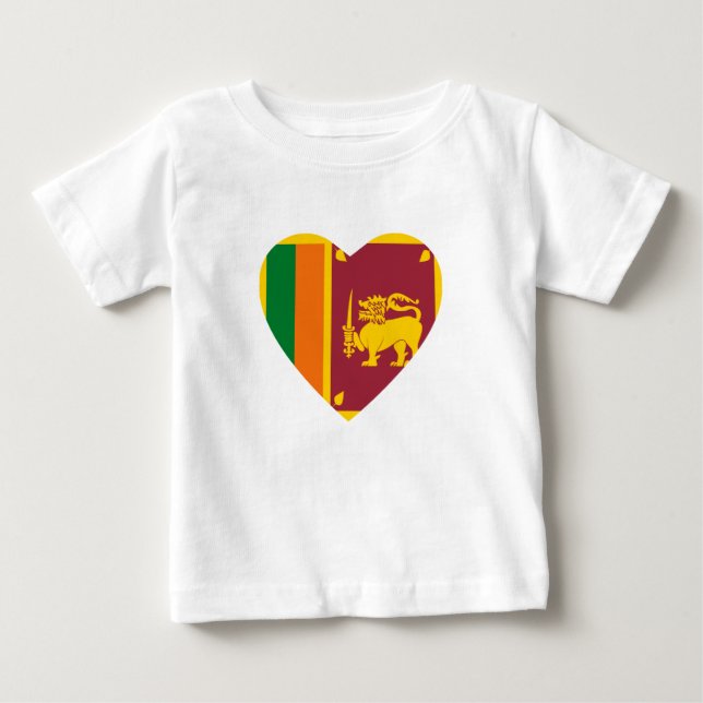 Sri Lanka Flag Heart T-Shirt (Front)