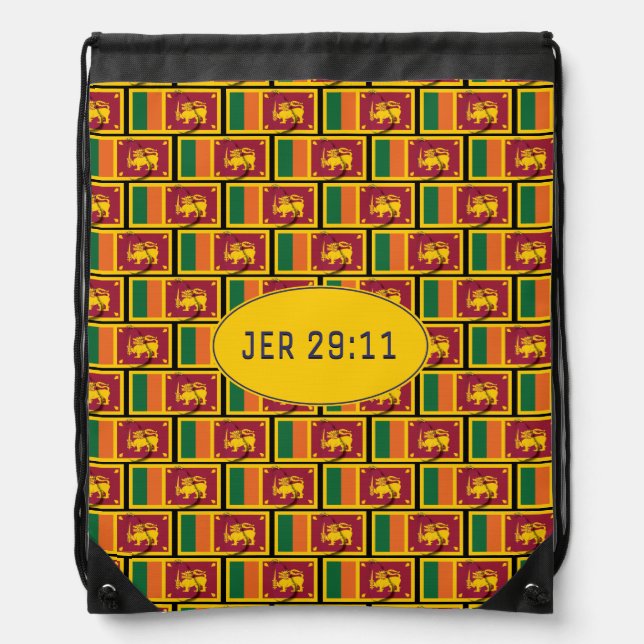 SRI LANKA FLAG | JEREMIAH 29:11 | Sri Lankan Drawstring Bag (Front)