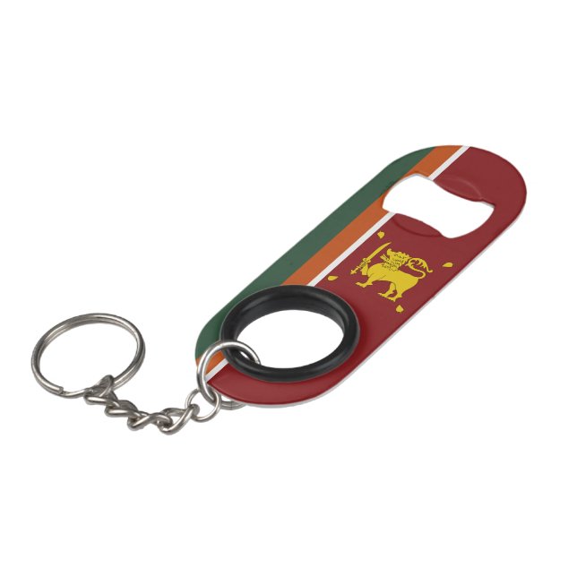 Sri Lanka flag Keychain Bottle Opener (Front Angled)