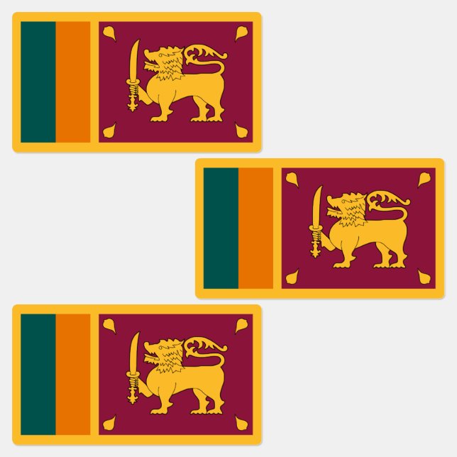 Sri Lanka Flag Labels (Group)
