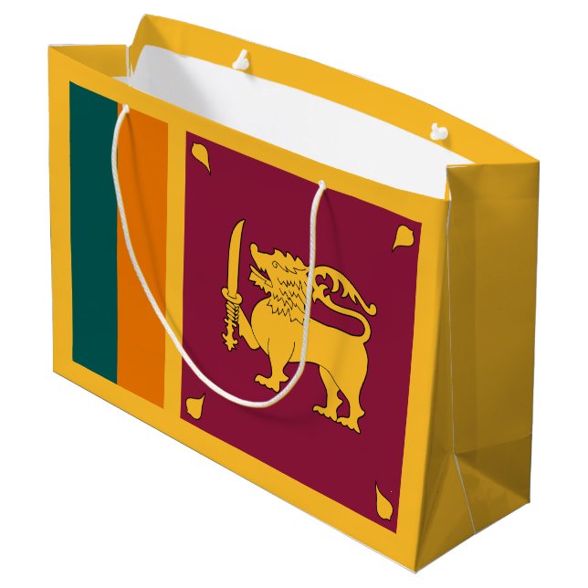 Sri Lanka Flag Large Gift Bag (Back Angled)